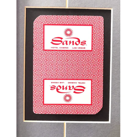 Rat Pack Vegas Collage W/ Authentic Sands Playing Cards Framed Sign - Image 4