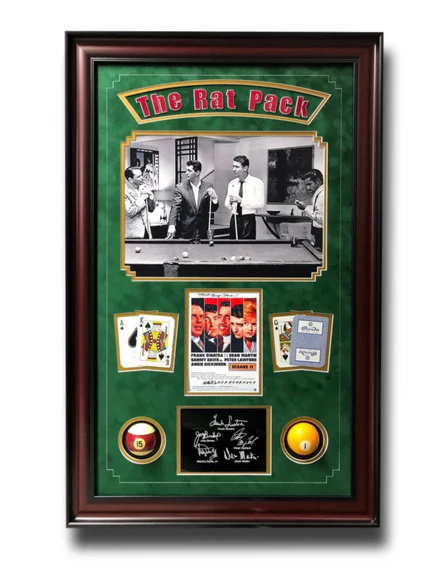 Rat Pack "Oceans 11" Billards Pool Collage W/ Facsimile Autographs - Image 7