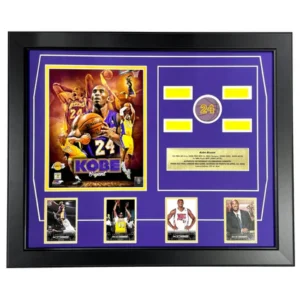 Kobe Bryant Final Lakers Game Used Authentic Confetti Collage Framed #D/824