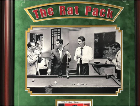 Rat Pack "Oceans 11" Billards Pool Collage W/ Facsimile Autographs - Image 2