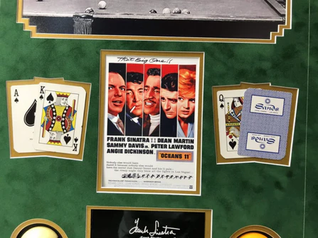 Rat Pack "Oceans 11" Billards Pool Collage W/ Facsimile Autographs - Image 6