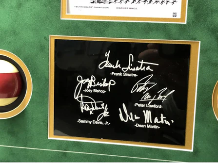 Rat Pack "Oceans 11" Billards Pool Collage W/ Facsimile Autographs - Image 5