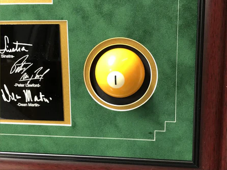 Rat Pack "Oceans 11" Billards Pool Collage W/ Facsimile Autographs - Image 3