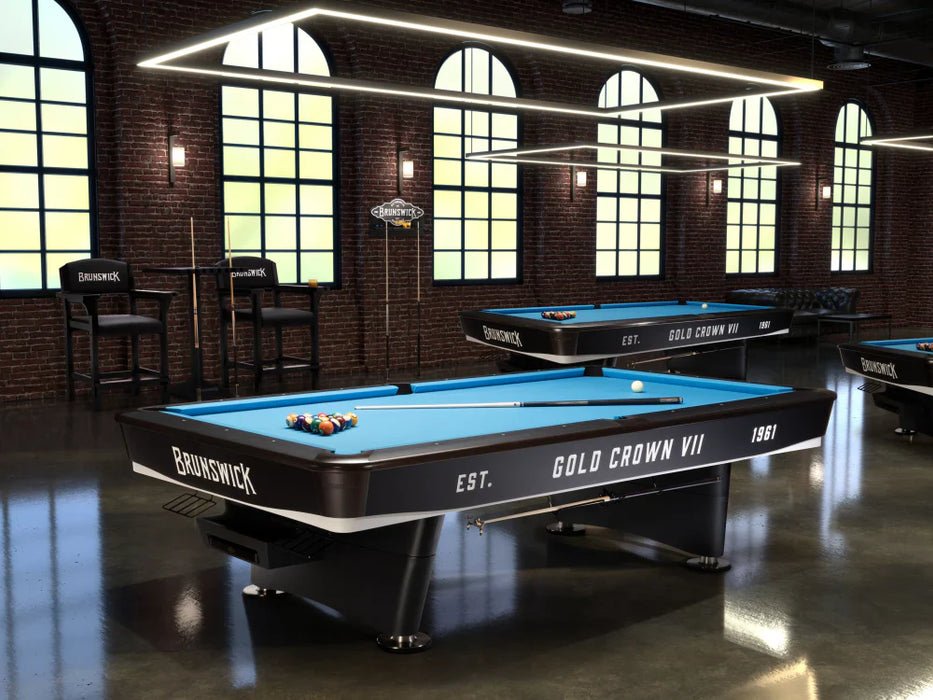 Gold Crown VII 9' Pool Table - Tournament Black - Image 4
